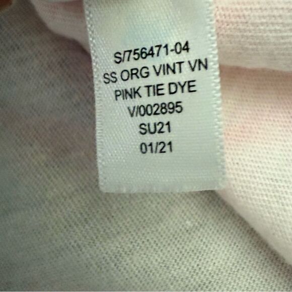 Gap XL Tall Pink Tie-Dye V-Neck T-Shirt Organic Cotton Hand-Dyed Women’s Tee - Picture 5 of 11